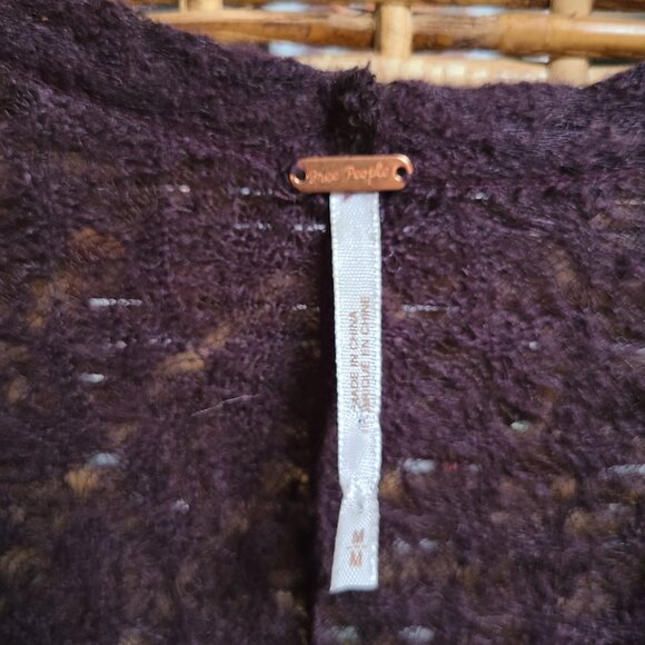 Free People Dress Dark Brown 2 Layer SZ M Dolman Sleeve Drawstring Tassels Urban - Picture 5 of 11